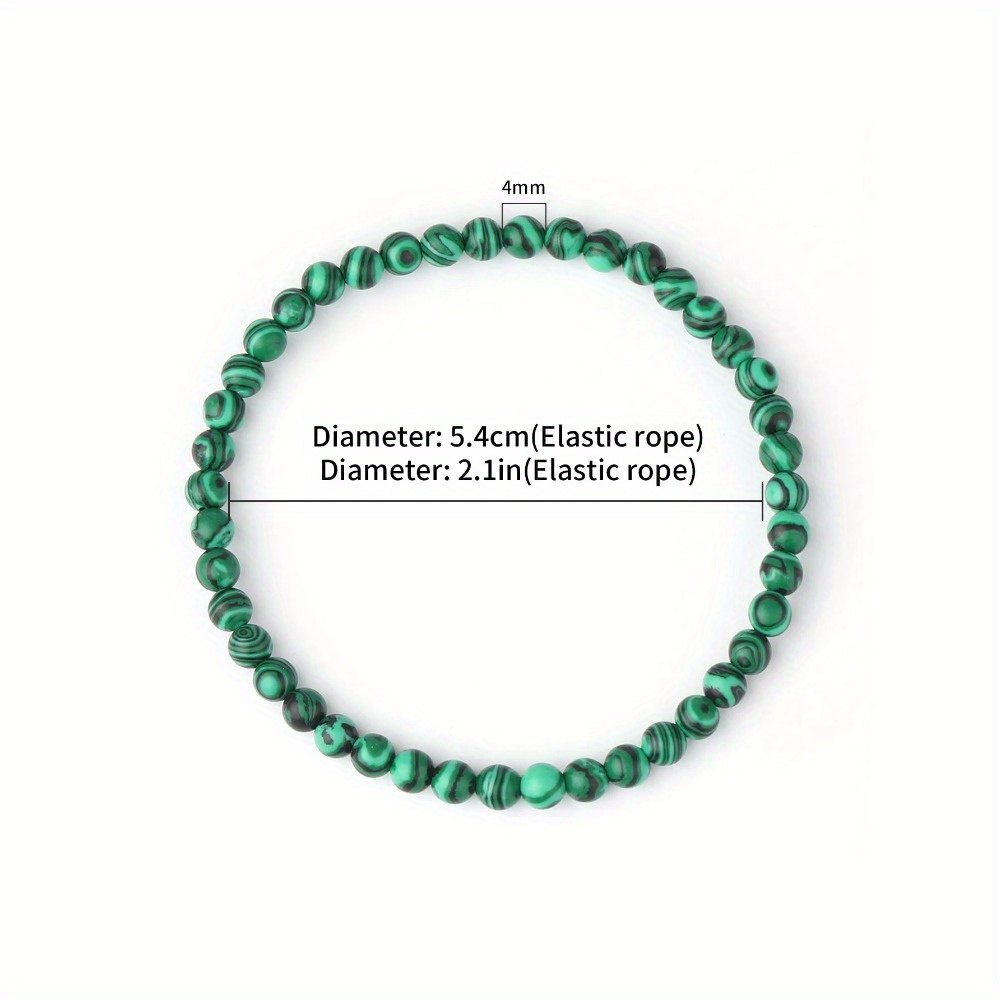4mm Natural Green Malachite Bracelet